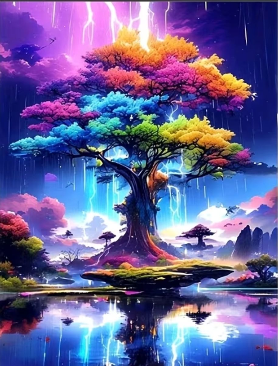 Livets fargerike tre, 15 x 25 cm