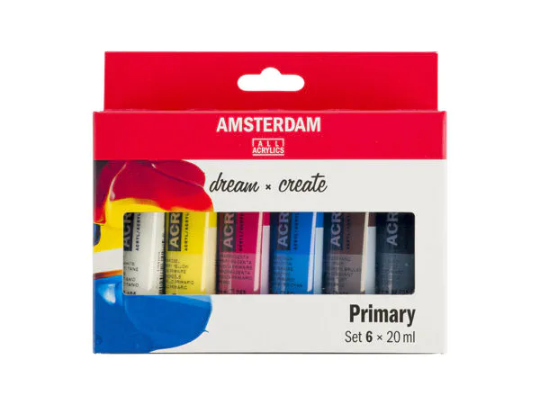Hovedbilde Sett med 6 x 20 ml, primærfarger 