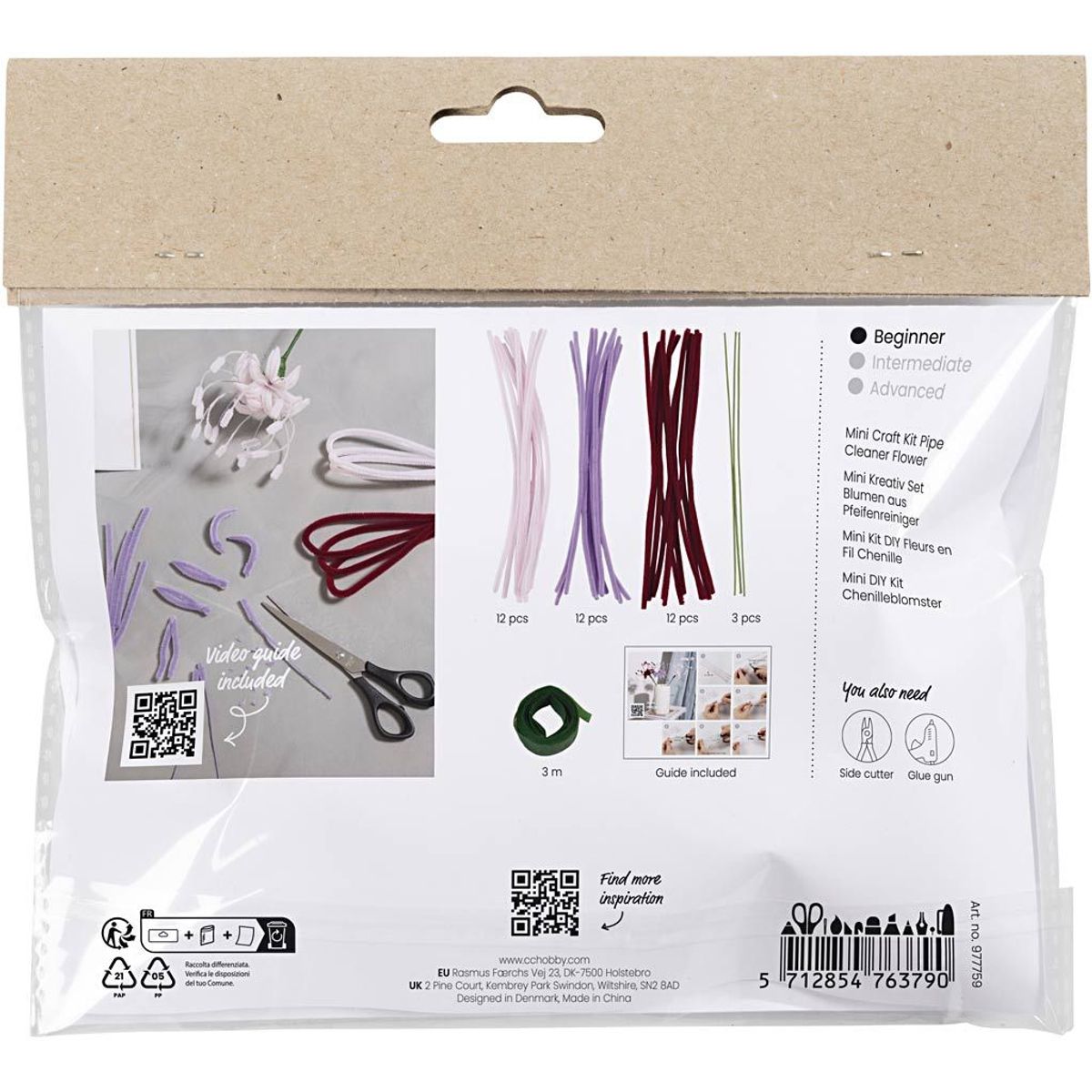 Mini DIY Kit: blomster av piperensere, Edderkopplilje